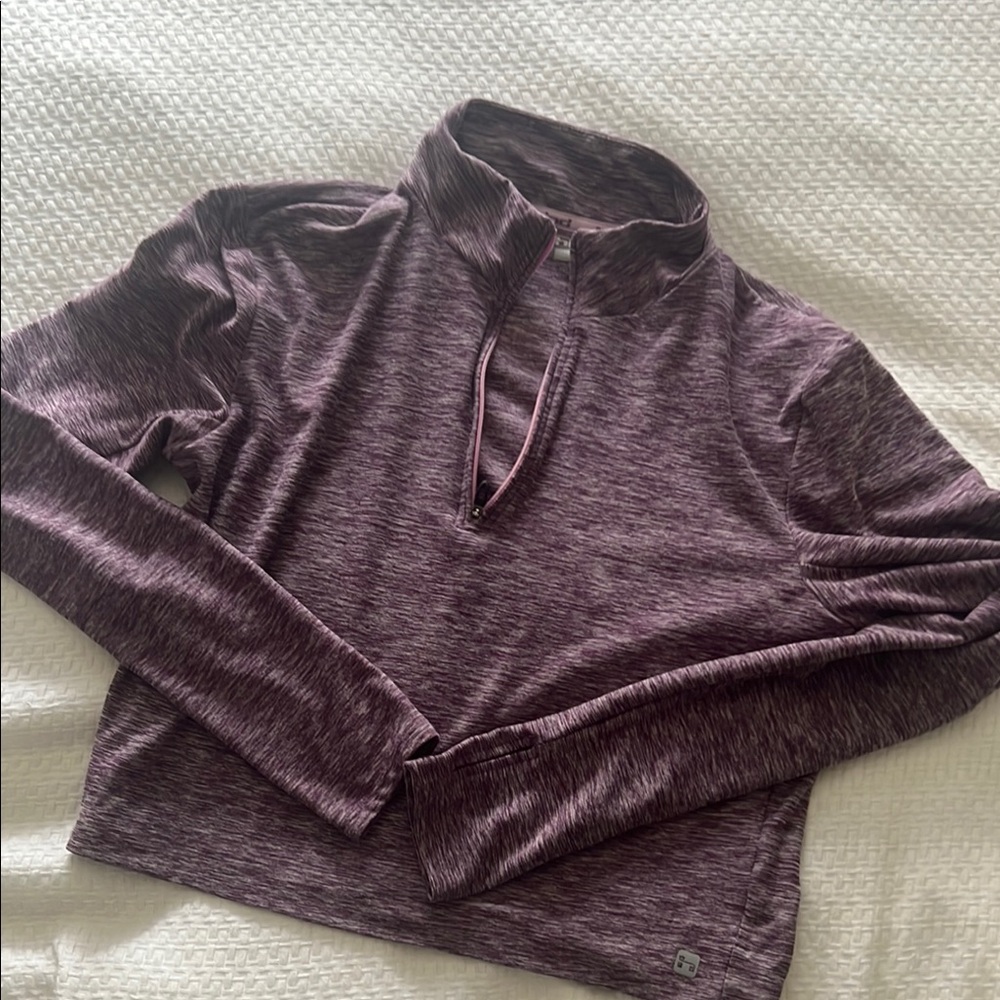 Hind Running Heathered Purple Quarter-Zip Pullover Medium